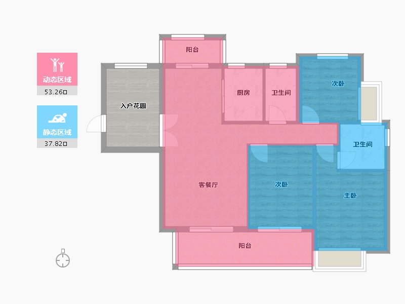 云南省-昆明市-富康城.紫悦台-105.00-户型库-动静分区