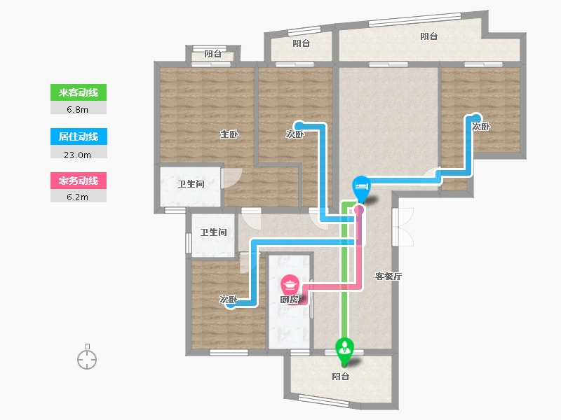 湖南省-长沙市-湘江颂-140.00-户型库-动静线