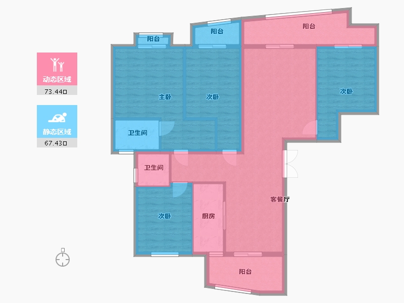 湖南省-长沙市-湘江颂-140.00-户型库-动静分区