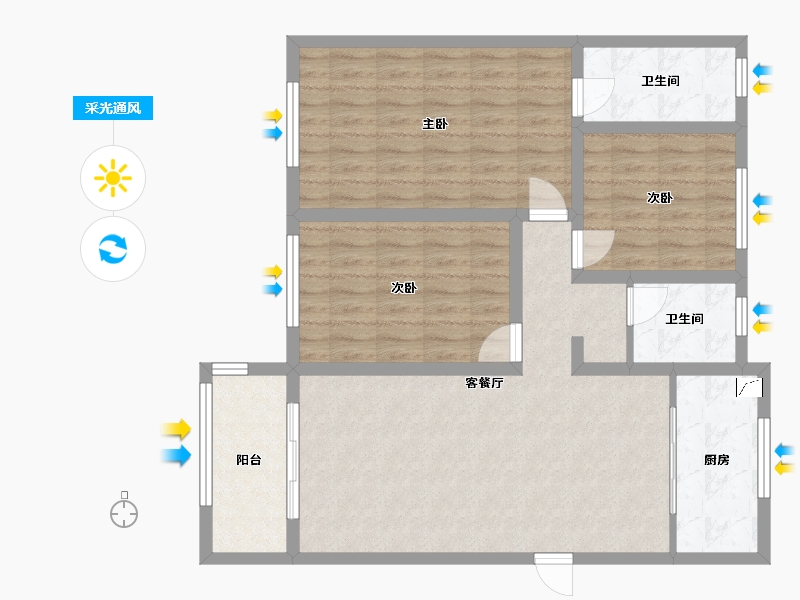 江苏省-连云港市-尚都滟澜山-108.00-户型库-采光通风