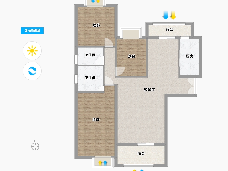 福建省-莆田市-雅颂居-130.00-户型库-采光通风