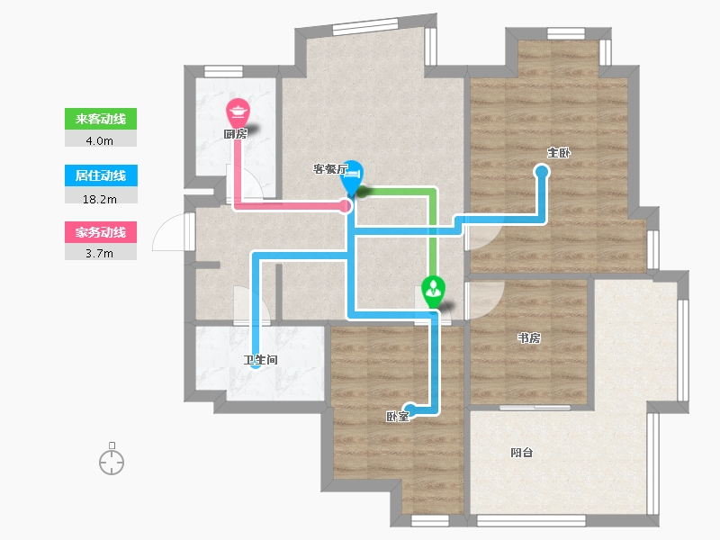 安徽省-合肥市-创景花园-113.00-户型库-动静线