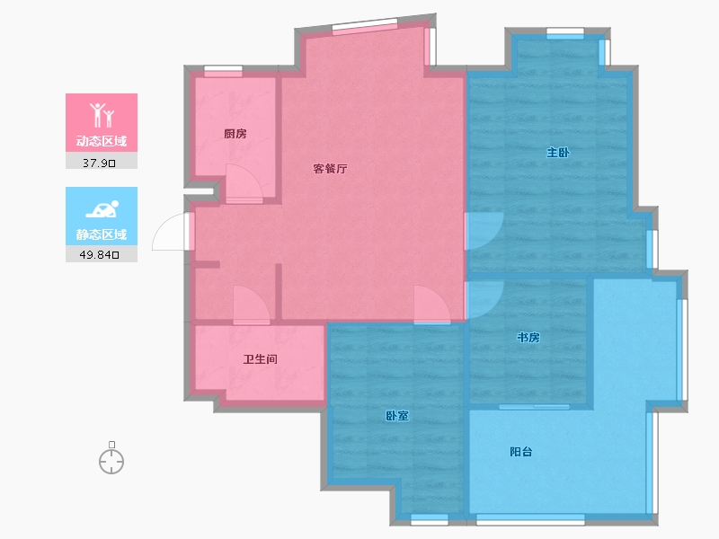 安徽省-合肥市-创景花园-113.00-户型库-动静分区