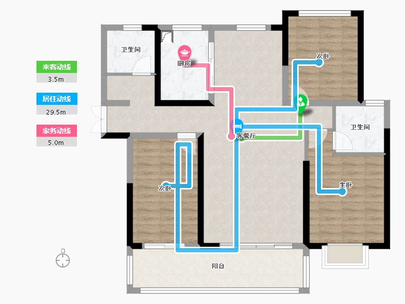 甘肃省-临夏回族自治州-华璘河景苑-135.00-户型库-动静线