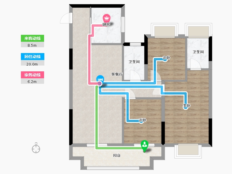 江苏省-苏州市-蔚蓝-89.00-户型库-动静线