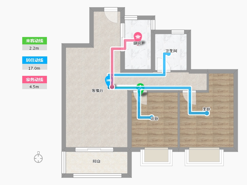 陕西省-汉中市-金泰滨江花城-64.21-户型库-动静线