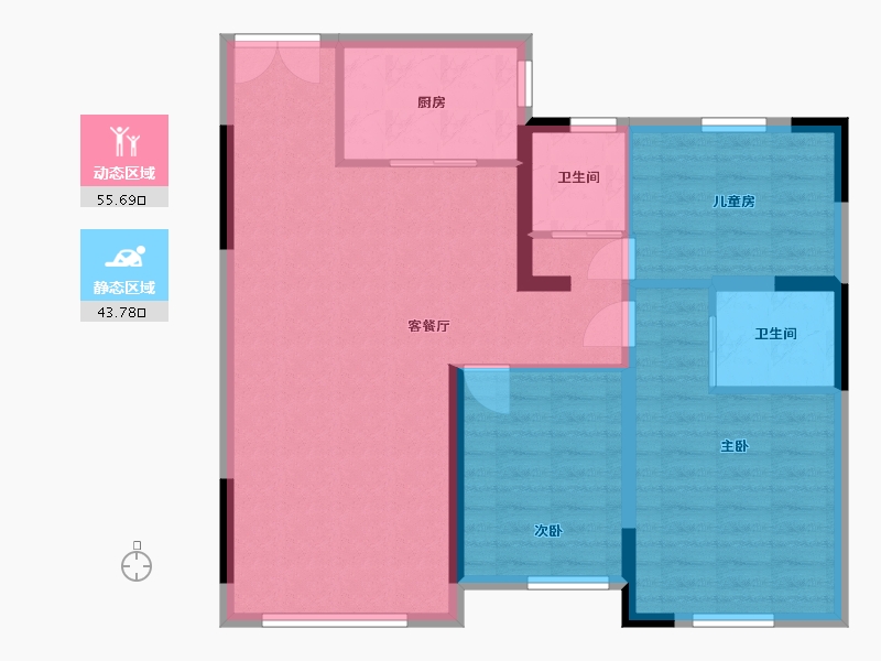 江苏省-连云港市-双池花园-90.00-户型库-动静分区