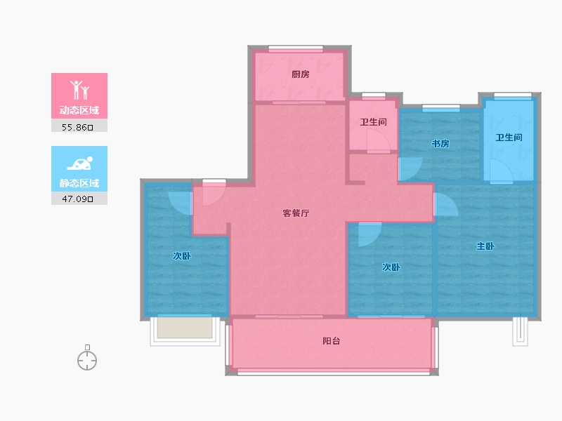 浙江省-绍兴市-中南天樾-114.00-户型库-动静分区