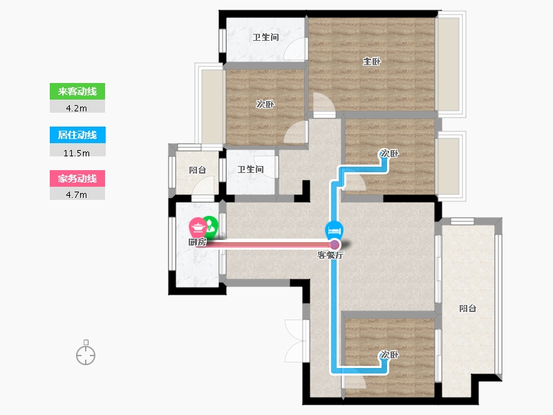 贵州省-黔南布依族苗族自治州-金科龙里东方-120.00-户型库-动静线