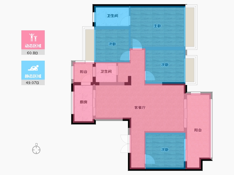 贵州省-黔南布依族苗族自治州-金科龙里东方-120.00-户型库-动静分区