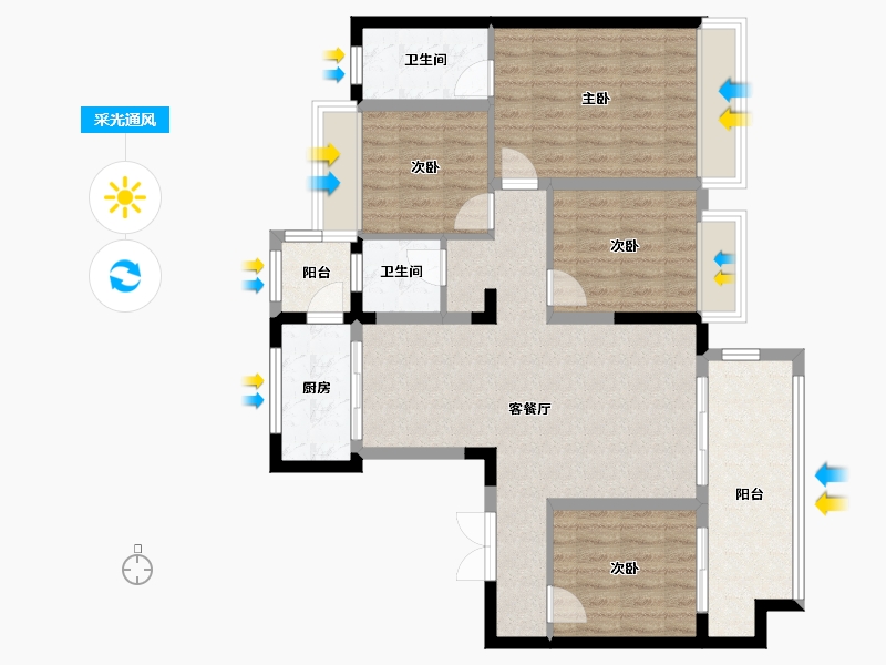 贵州省-黔南布依族苗族自治州-金科龙里东方-120.00-户型库-采光通风