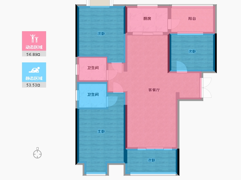 湖北省-天门市-卓尔生活城-981.00-户型库-动静分区