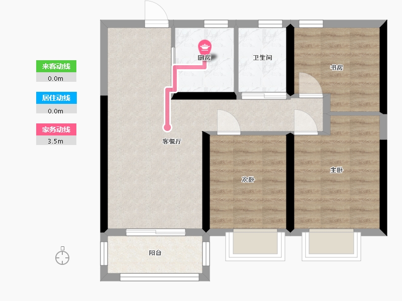 河南省-郑州市-华瑞紫金嘉苑-75.00-户型库-动静线