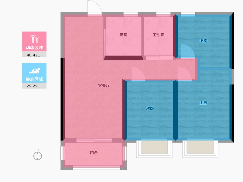 河南省-郑州市-华瑞紫金嘉苑-75.00-户型库-动静分区