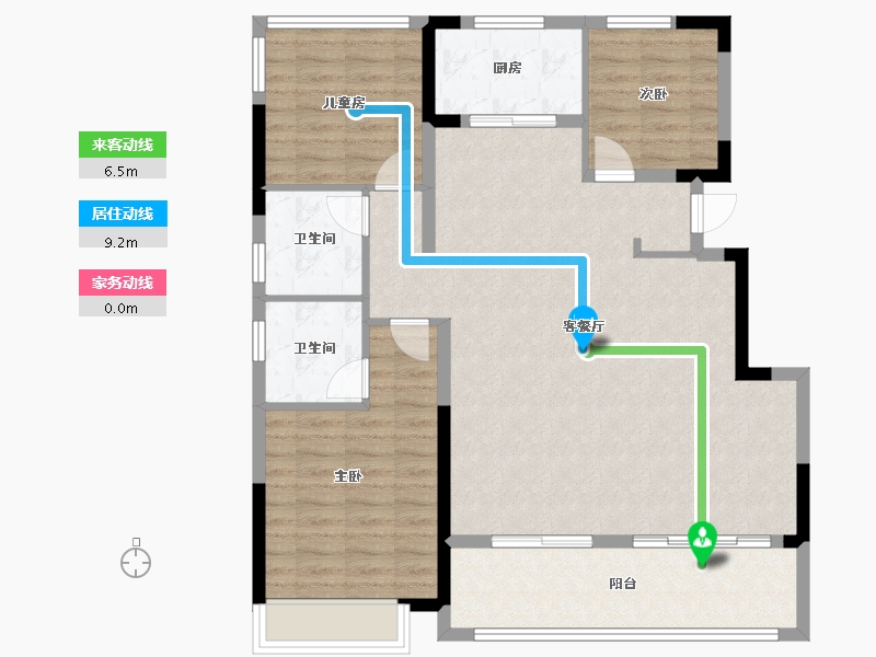 安徽省-合肥市-旭辉天阜玖江来-107.00-户型库-动静线