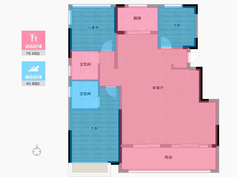 安徽省-合肥市-旭辉天阜玖江来-107.00-户型库-动静分区