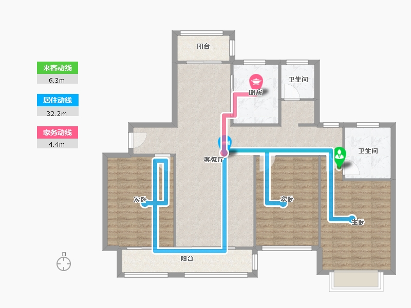 河南省-郑州市-中原工学院家属院洪德苑-110.00-户型库-动静线