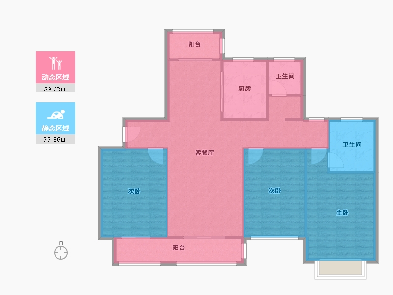 河南省-郑州市-中原工学院家属院洪德苑-110.00-户型库-动静分区