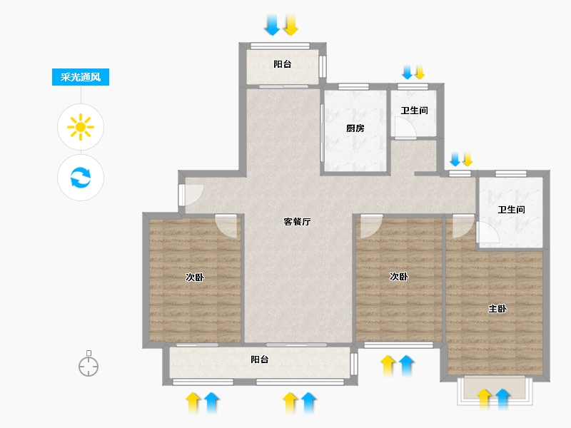 河南省-郑州市-中原工学院家属院洪德苑-110.00-户型库-采光通风