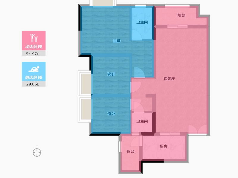 山西省-晋城市-德兴御景江山-93.65-户型库-动静分区