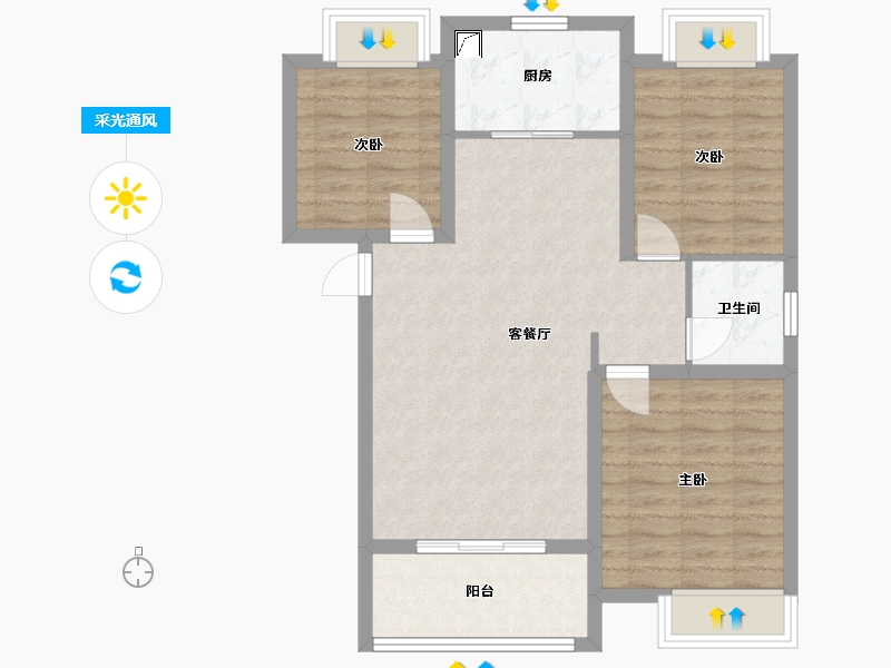 江西省-南昌市-京山住宅-89.00-户型库-采光通风