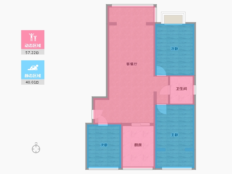 甘肃省-定西市-渭水华府-89.60-户型库-动静分区