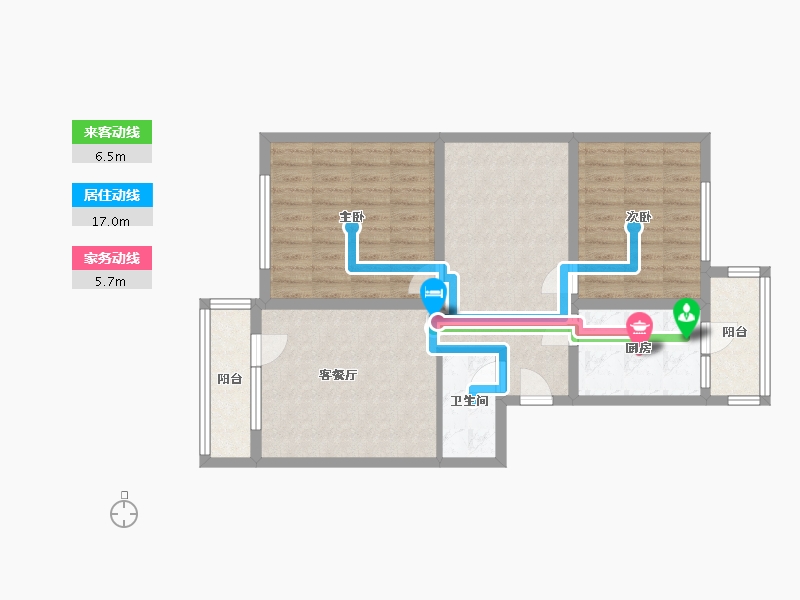 辽宁省-沈阳市-电大北小区-88.00-户型库-动静线