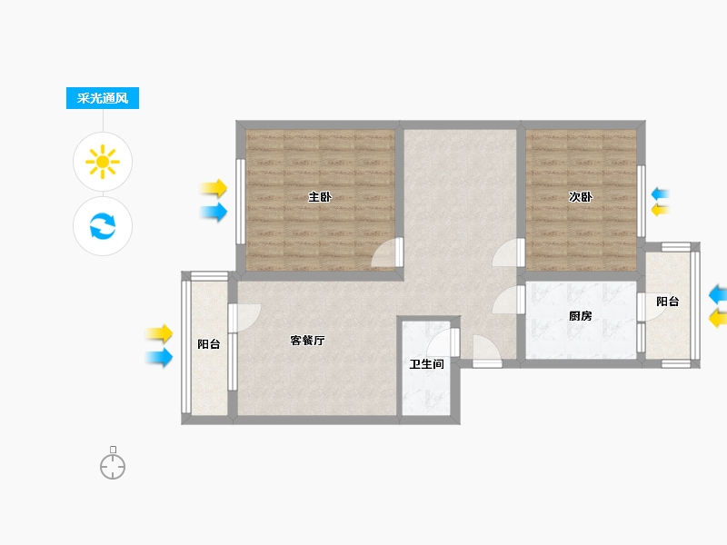 辽宁省-沈阳市-电大北小区-88.00-户型库-采光通风