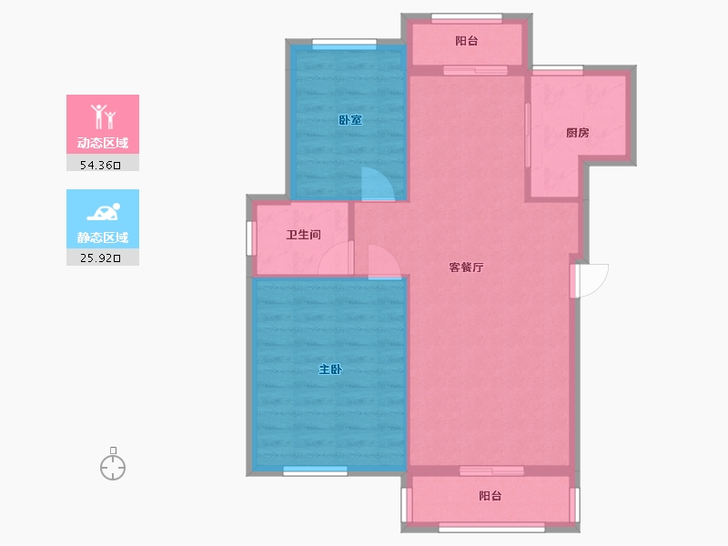 湖北省-武汉市-哥特帝景-78.87-户型库-动静分区