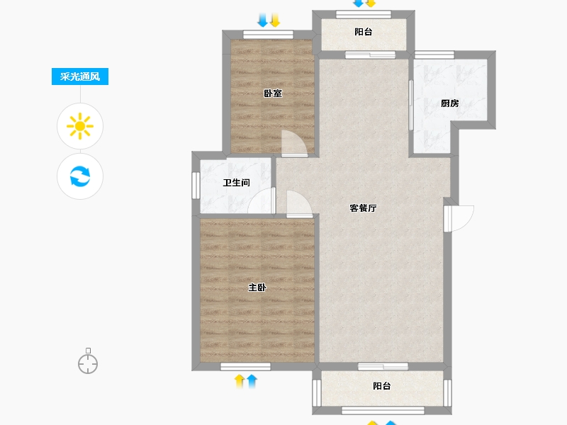 湖北省-武汉市-哥特帝景-78.87-户型库-采光通风