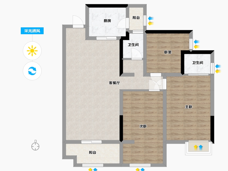 四川省-德阳市-世茂璀璨天城-100.00-户型库-采光通风