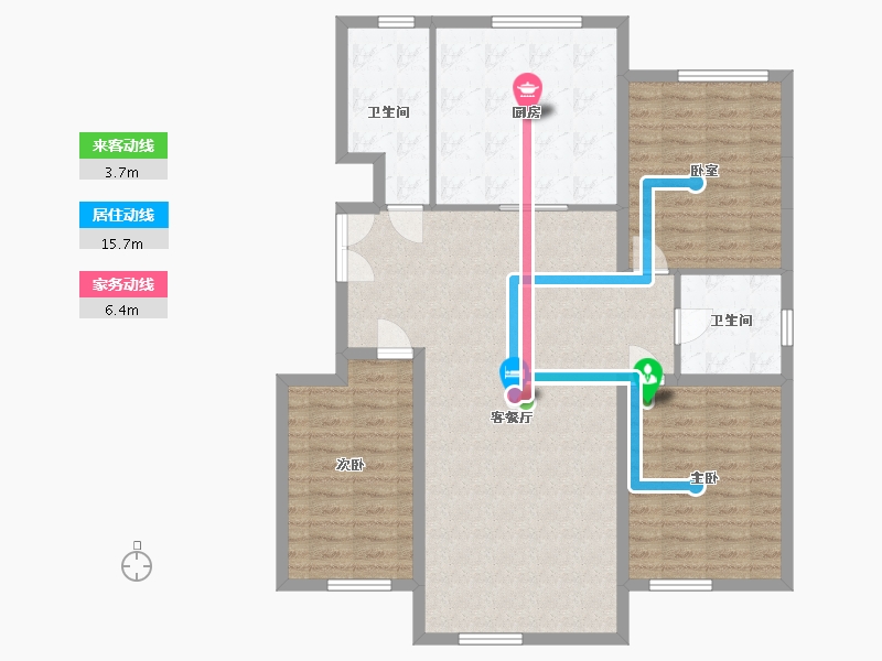 内蒙古自治区-呼伦贝尔市-通福嘉园小区-135.00-户型库-动静线