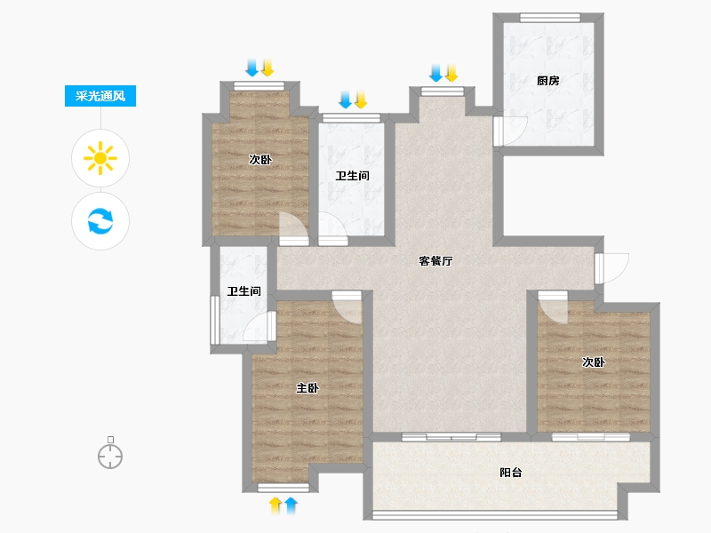 江西省-宜春市-新樾府-98.00-户型库-采光通风