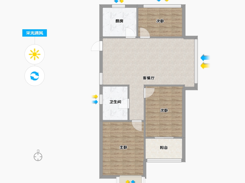 江苏省-常州市-湖港名居-82.00-户型库-采光通风