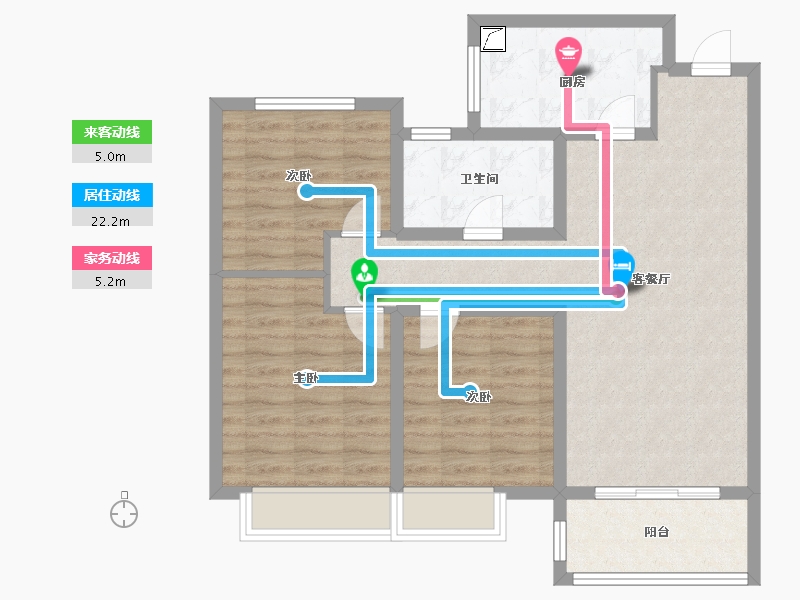 陕西省-西安市-安诚御花苑-A区-85.00-户型库-动静线