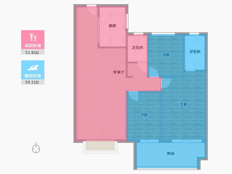 山西省-太原市-东港家园-104.64-户型库-动静分区