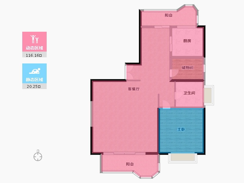 甘肃省-兰州市-兰州大学一分部家属院-220.00-户型库-动静分区