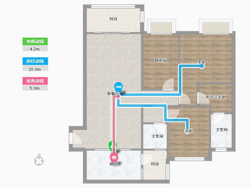 四川省-成都市-优地(B区)-100.65-户型库-动静线