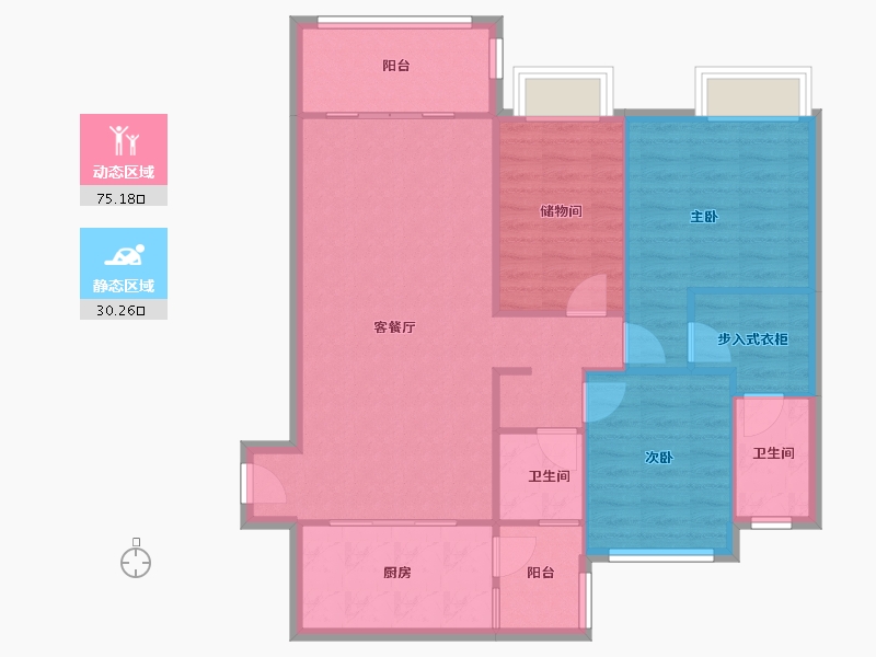 四川省-成都市-优地(B区)-100.65-户型库-动静分区