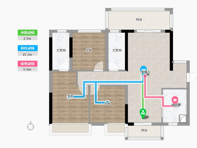 广西壮族自治区-桂林市-万达九著-86.00-户型库-动静线