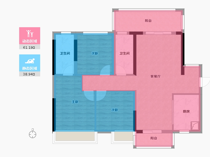 广西壮族自治区-桂林市-万达九著-86.00-户型库-动静分区