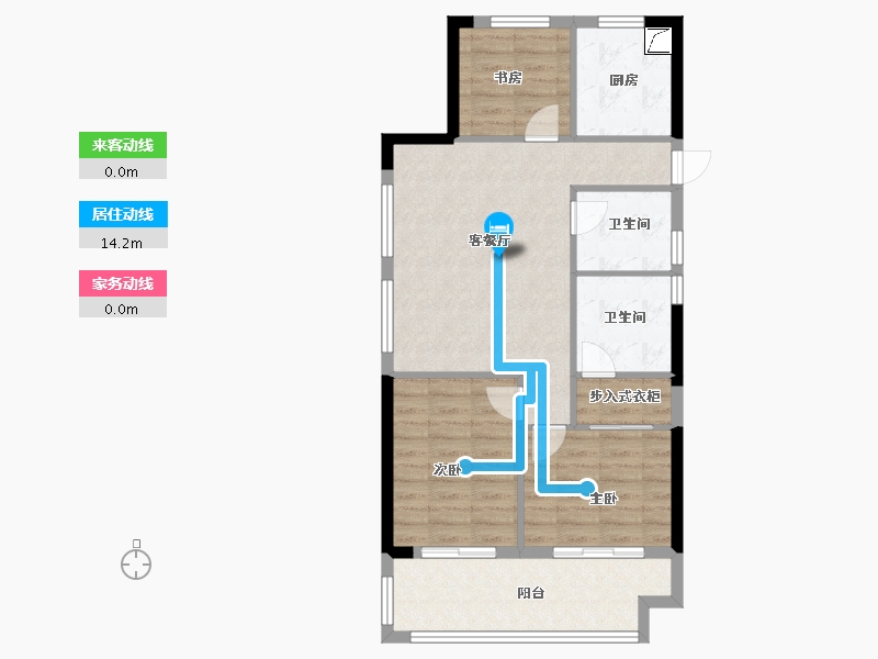 浙江省-宁波市-迎雅园-78.00-户型库-动静线