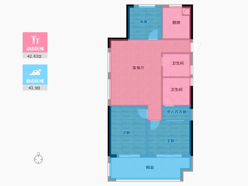 浙江省-宁波市-迎雅园-78.00-户型库-动静分区