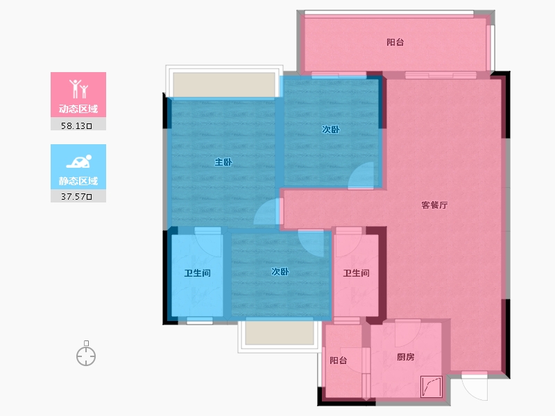 贵州省-贵阳市-贵阳融创城-89.27-户型库-动静分区