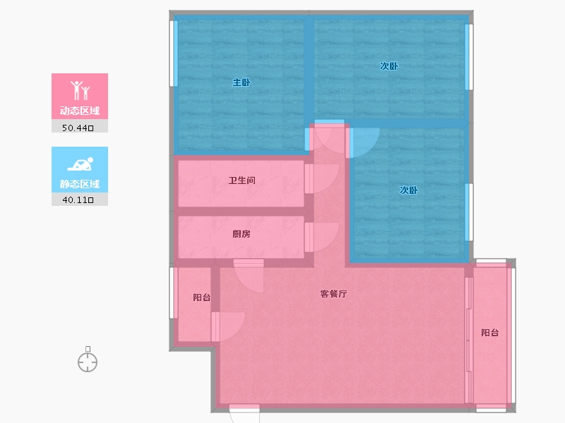 湖北省-武汉市-陆总花园-80.00-户型库-动静分区