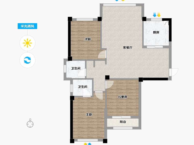 福建省-三明市-海翼江山悦-92.30-户型库-采光通风