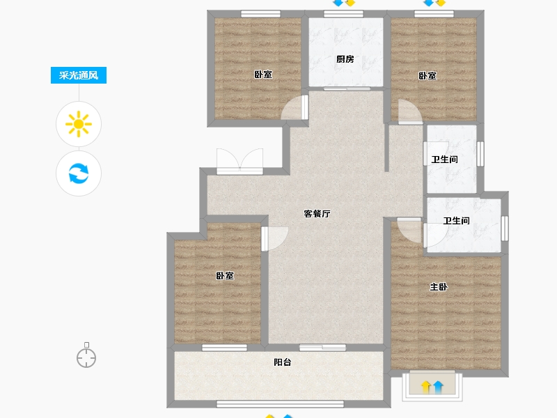 河北省-邢台市-公元壹号院-117.00-户型库-采光通风