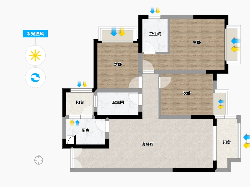 四川省-成都市-合谊万璟台-91.14-户型库-采光通风