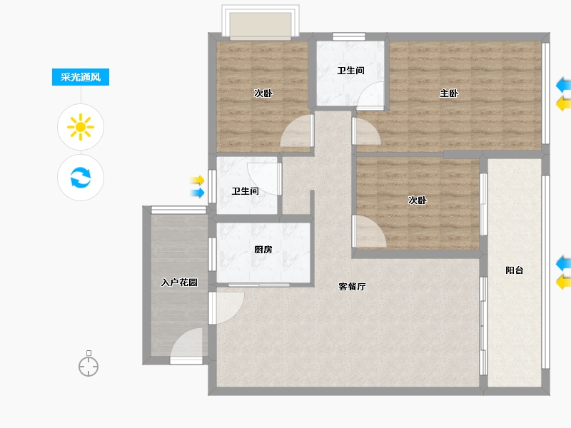 广西壮族自治区-来宾市-滨湖名邸-108.00-户型库-采光通风