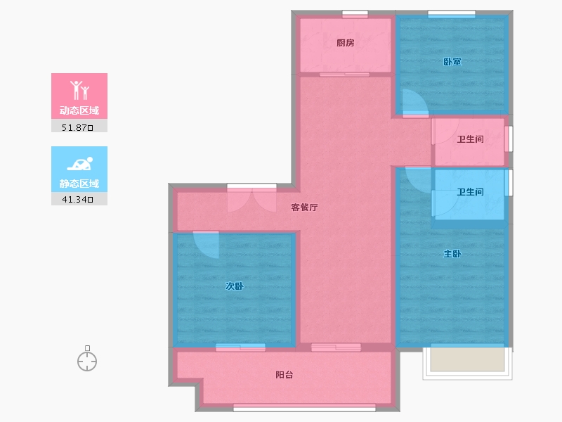 江苏省-徐州市-春暖花开-93.18-户型库-动静分区